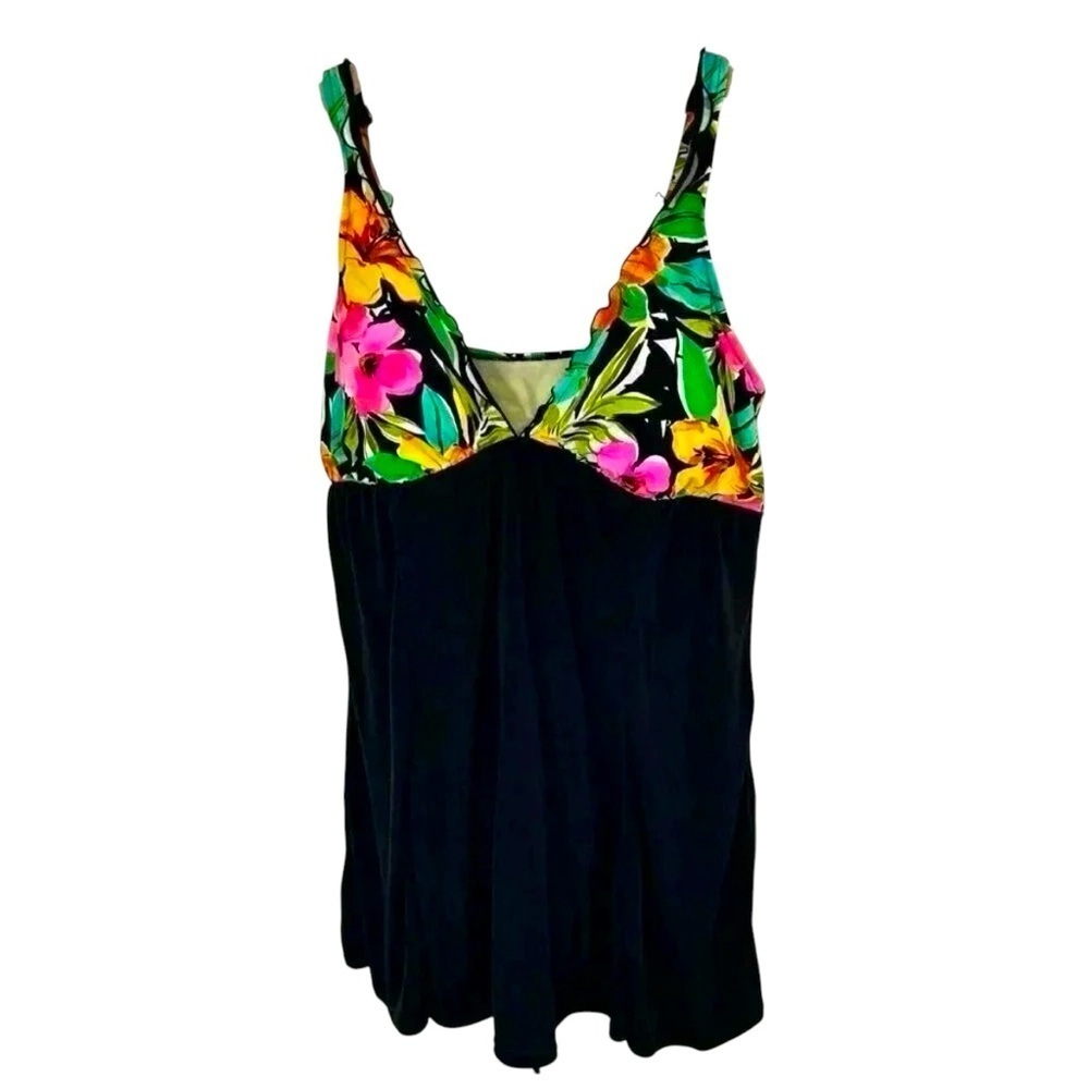 2/$30 Slimshaper 18 Missy One Piece Swimsuit with Swim Skirt Figure Flattering